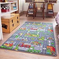 Los mejores  - The Rug House Alfombra reversible de animales de granja con mapa de carreteras 27&quot- x 411&quot- (80 cm x 150 cm) Gris